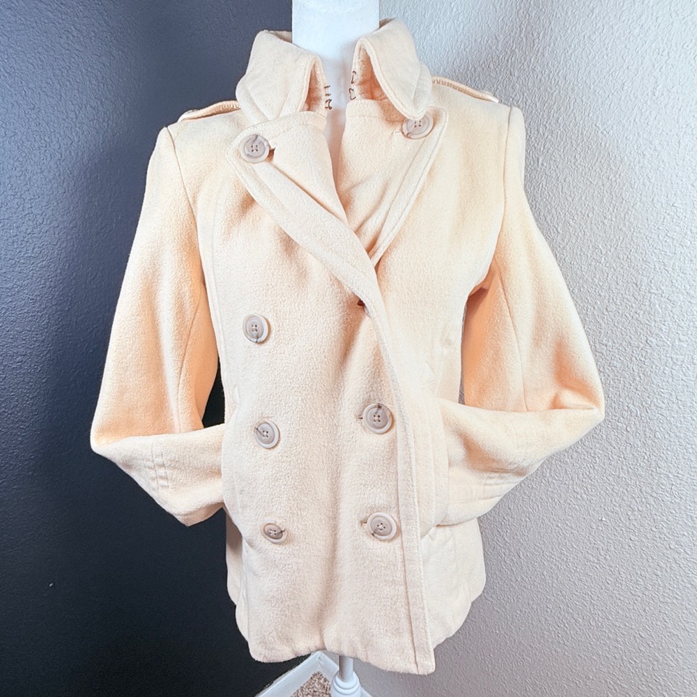 J. Crew Women's Cream Double-Breasted Pea Coat